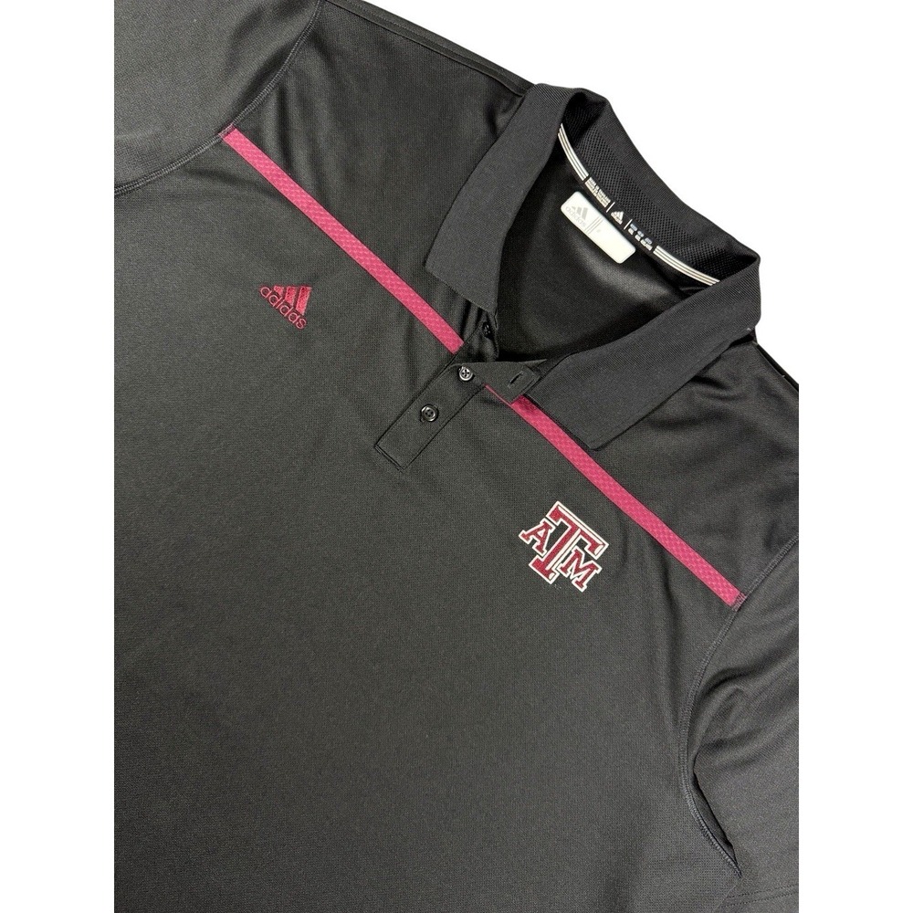 Adidas Texas A&M Aggies Climacool Performance Polo Shirt Black Men's 4XL